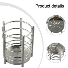 Solución de almacenamiento de utensilios de cocina con jaula de soporte para palillos de acero inoxidable