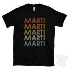CAMISETA MARTI ESTILO RETRO REPETIDO Hombre y Mujer Novedad Genial Nombre Regalo