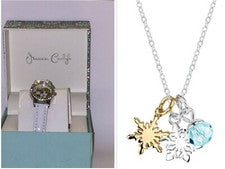 Elsa & Anna Accutime Disney Reloj Frozen Gemas y Collar Copo de Nieve Cristal Congelado