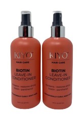Paquete de 2 acondicionadores sin enjuague Kiyo Hair Care Biotina ~ Espesante~ 8 fl oz Nuevo