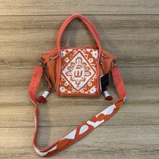Nuevo con etiquetas Mini Bolso Bandolera America & Beyond Lona Con Cuentas Naranja Dorado Boho