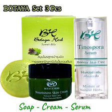 Set de cuidado facial a base de hierbas Botaya 3 piezas jabón crema suero kit diario de cuidado de la piel natural