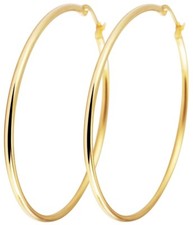 Pendientes titanio titanio criollos criollos oro amarillo chapado en oro mujer 50 mm