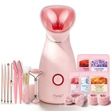 Kit de spa vaporizador facial Pjordo 12 cuidado de la piel 5 máscara de gelatina en polvo nano iónico