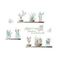 3 pegatinas de papel tapiz extraíbles de cactus para superficies lisas decoración del hogar