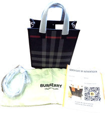 Nuevo con etiquetas Bolso de hombro Burberry mediano para libros gris marino rojo con bolsa antipolvo 80840591 certifica