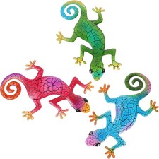 3 Piezas Decorativo Metal Gecko Artes de Pared Vintage Hogar Adorno Colgante de Pared