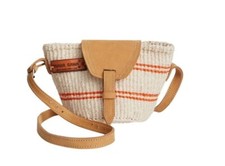 SAWA SAWA Generous Peace Bolso Bandolera Mujer Pequeño Hecho a Mano a Rayas - Natural~