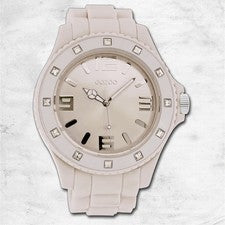 Oozoo Unisex Reloj de Pulsera Mujer Vintage Series Análogo Silicona Beige Marrón