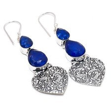 Pendiente de joyería de plata esterlina 925 hecho a mano con piedras preciosa...