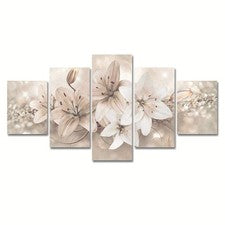 5 Piezas Flor Hogar Arte Moderno Lienzo Pintura Cuadro Sala Decoración Pared