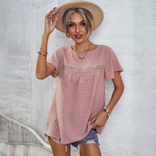 Camiseta Top Para Mujer Verano Moda Diseño Hueco Nueva Manga Corta