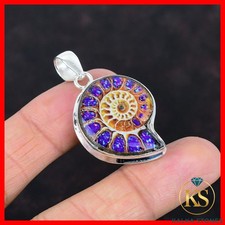 Venta de San Valentín Colgante Boho Piedras Preciosas Doble Ópalo Amonita Plata de Ley 925