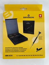 Bergeon 6899-AC10 Stainless Steel Ergonomic Watchmakers Screwdriver Set, 10-Piec