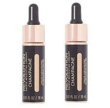 Pack de 2 iluminadores líquidos Makeup Revolution Beauty, champán