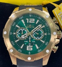 Invicta 19661 esfera verde y cronógrafo de acero inoxidable tono dorado precio de venta sugerido por el fabricante $895