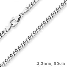 Collar de plata 925 de 50 cm con cadena blindada de 3,3 mm