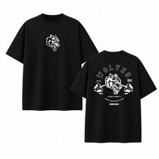 Camiseta Wolf Gráfica De Gran Tamaño Gimnasio Fitness Para Hombre Verano Ropa de Calle Camiseta de Algodón