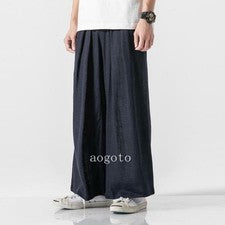 Hombres Verano Moda Informal Cómodo Algodón Lino Pierna Ancha Pantalones Sueltos Pantalones