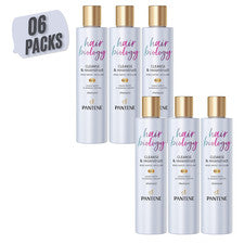 6 x Pantene Cleanse & Reconstruct Champú Agua de Rosas Cuidado Micelar del Cabello 250 ml
