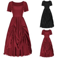Vestido de princesa medieval para mujer retro para punk estilo gótico disfraz cosplay