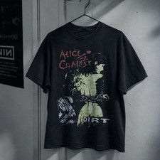 Camiseta Alice In Chains Dirt Negra Gráfica Estilo Vintage Grunge Band Camiseta