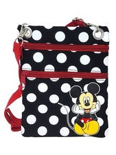 Disney Mickey Mouse Pasaporte Bolso Bandolera Viaje Negro Blanco