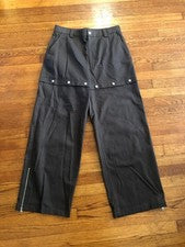 Pantalón SYSTEM Taupe Panel Botón Moda Coreana Talla 36 Entrepierna 29