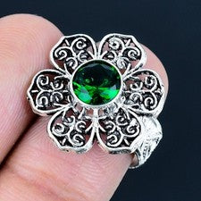 Anillo de joyería de plata esterlina 925 hecho a mano con piedras preciosas...