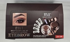 Kit de polvo y gel para cejas 2 en 1 marrón oscuro