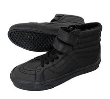 Zapatilla deportiva Vans Sk8-Hi reedición V mono cuero correas negras para hombre 6,5 para mujer 8 EE. UU.