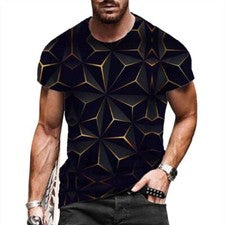 Camiseta Hombre Manga Corta Negro Dorado Metal Gráfico Moda Camiseta Sedosa Camiseta Camiseta