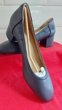 Mujer Bailarina Azul Marino Tacón Zapatos Acolchado Suela Interior Talla Uk 10
