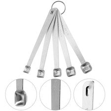 1 Set von 5pcs Messlöffel Edelstahl -Gewürzlöffel Küchenbackwaren