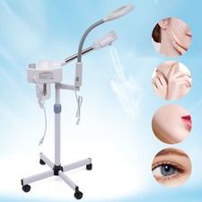 Vaporizador facial caliente 2 en 1 5X LED lámpara de aumento ozono salón spa cuidado de la piel