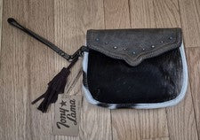 Muñequera Tony Lama para mujer marrón blanca negra atigrado nueva con etiquetas estilo #2192810