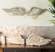 Alas de Ángel Adornos Plumados Rústico Decoración del Hogar Pequeño Grande Plata Blanco Regalo