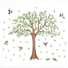 Calcomanía de pared de árbol y pájaro de gran tamaño 137x117 cm para decoración de habitaciones y hogares