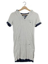 KangaROOS Vestido Casual Mujer Blanco T. 32 XXS Capucha Deportivo Algodón