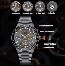 REWARDS Reloj Hombre Acero Inoxidable Reloj Pulsera Cuarzo Hombre Relojes Para Hombre