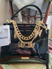 Bolso de charol Aldo con cadena con dije de mariposa + correa bandolera estilo Y2K nuevo