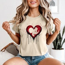 Camiseta gótica corazón goteante para mujer roja negra grunge alternativa regalo de cumpleaños
