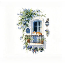 Calcomanía de pared flor de glicinia vid azul PVC 32,6 por 23,6 pulgadas decoración del hogar