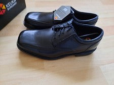 Zapatos de trabajo antideslizantes de cuero negro KEUKA SureGrip - Reino Unido 11 UE 46, nuevos en caja