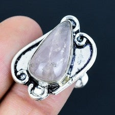 Anillo de joyería de plata esterlina 925 hecho a mano con piedras preciosas...