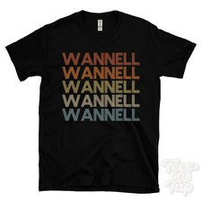 CAMISETA WANNELL ESTILO RETRO REPETIDO Hombre y Mujer Novedad Genial Nombre Regalo