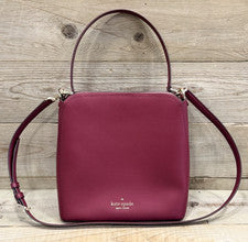 Bolso Convertible Kate Spade Darcy GRANDE Estructura Cubo Blackberry Borgoña Nuevo sin Etiquetas