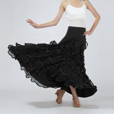 Falda de baile para mujer, disfraz de flamenca, cintura elástica, faldas swing grandes