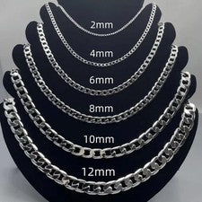 Lo último 925 Plata Esterlina Sólida Cadena Lateral Mujeres Hombres Collar Joyería Regalo