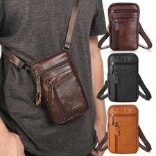 Bandolera Retro con Bolsillos con Cremallera - Soporte para Teléfono y Cartera para Uso Diario